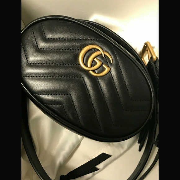 ⭐⭐SOLD⭐⭐ Gucci Marmont Belt Bag Black Leather - Picture 2 of 8